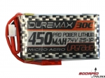 DUREMAX Power LiPol 7.4V 450mAh 30C JST