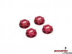 Covered 17mm Wheel Nuts. Alum. Red: 8/T 2.0