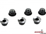 4mm Aluminum  Serrated Lock Nuts. Black (6)