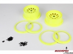 Wheel & Beadlock Set, Flo Yellow (2), 5T