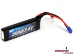 7.4V 1650mAh 2S 20C LiPo. Long: EC2