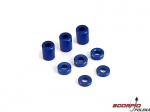 Blue-anodized, aluminum spacers (3x6x8mm) (3)/ (3x