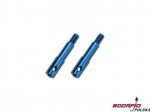 Wheel spindles, front, 7075-T6 aluminum, blue-anod