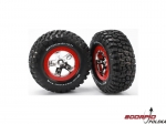 Tires & wheels, assembled, glued (SCT chrome, red