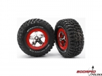 Tires & wheels, assembled, glued (SCT chrome, red